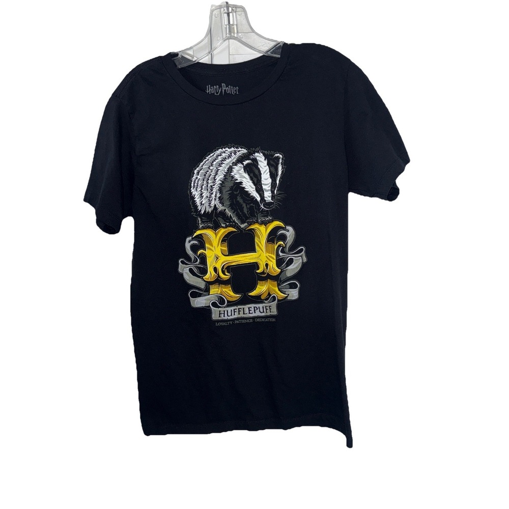 Hufflepuff Harry Potter Black Short Sleeve Shirt Graphic Tee - Men's Size M 2513